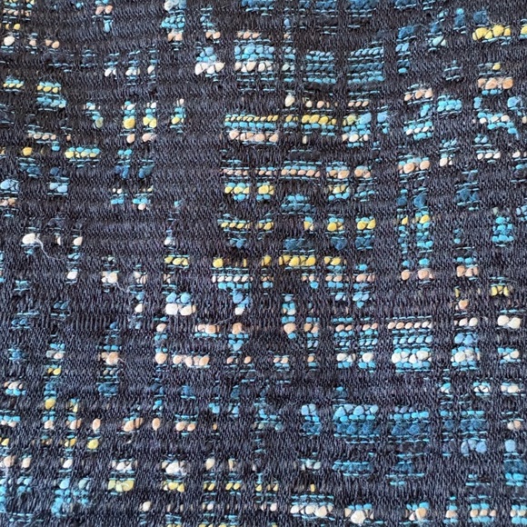 Ann Taylor Tweed Teal Tan Gold Lined Stylish Pencil Skirt Size 14 - Picture 7 of 7